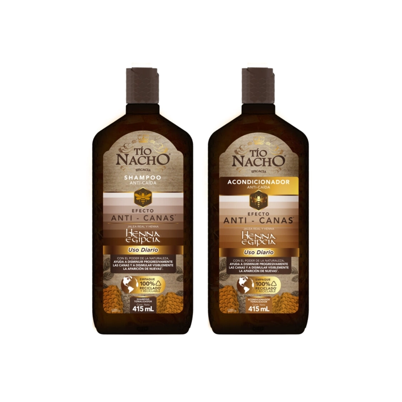PACK TÍO NACHO 415 ML ANTI CANAS SHAMPOO + ACONDICIONADOR - 2