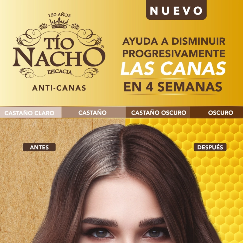 PACK TÍO NACHO 415 ML ANTI CANAS SHAMPOO + ACONDICIONADOR - 4