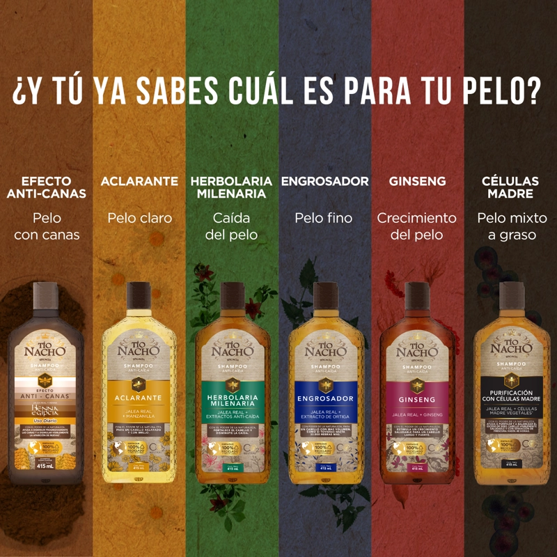 PACK TÍO NACHO 415 ML ANTI CANAS SHAMPOO + ACONDICIONADOR - 7