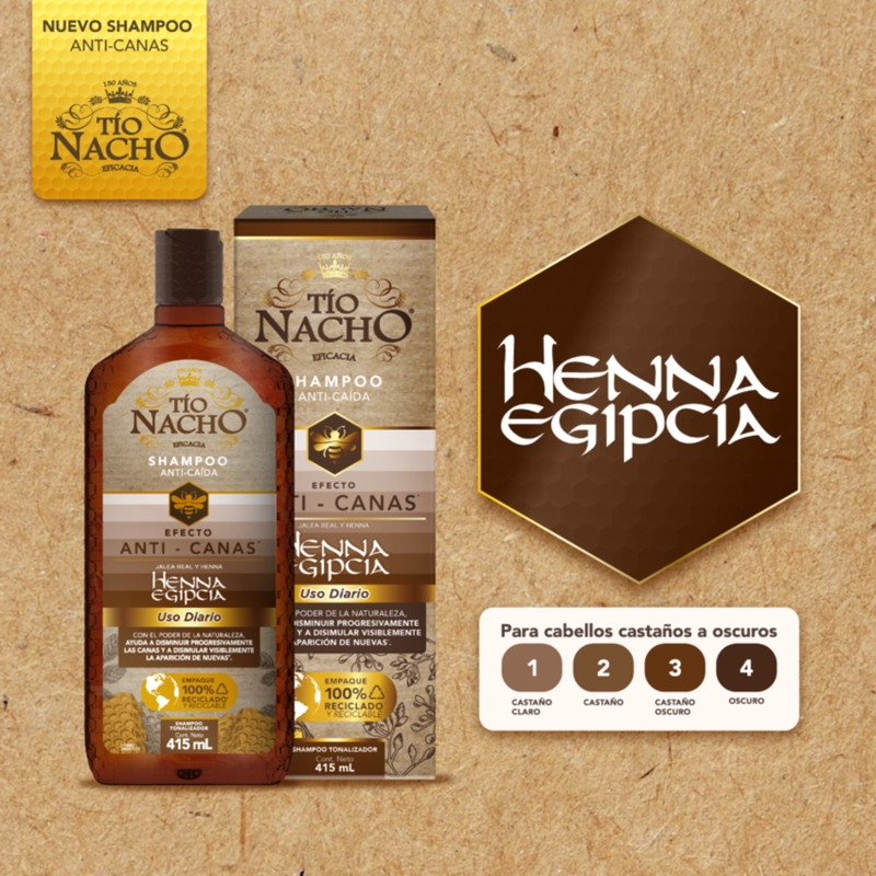 PACK TÍO NACHO 415 ML ANTI CANAS SHAMPOO + ACONDICIONADOR - 8