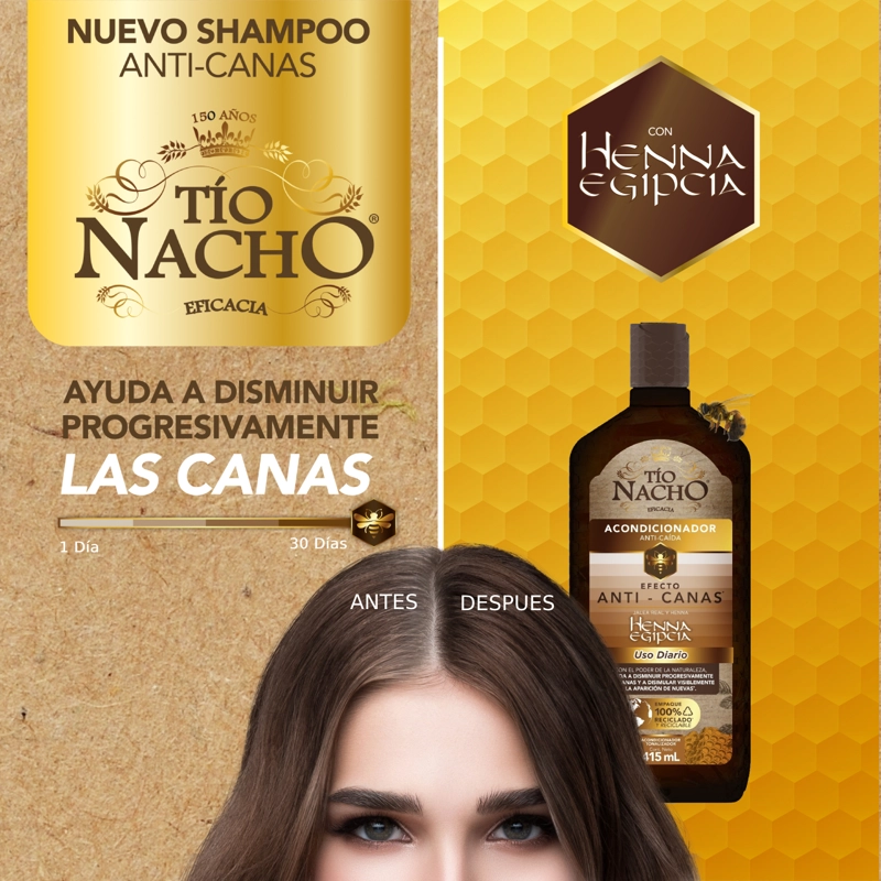 PACK TÍO NACHO 415 ML ANTI CANAS SHAMPOO + ACONDICIONADOR - 9
