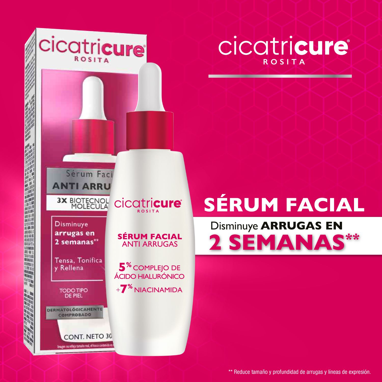 CICATRICURE SÉRUM FACIAL ANTIARRUGAS 30 ML - 8