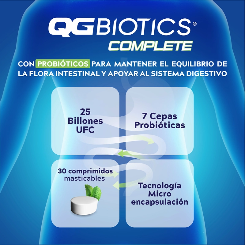 QGBIOTICS COMPLETE PROBIOTICOS 25 BILLON UFC 30 MASTICABLES - 4