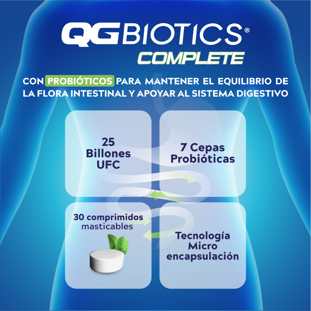 QGBIOTICS COMPLETE PROBIOTICOS 25 BILLON UFC 30 MASTICABLES - 4