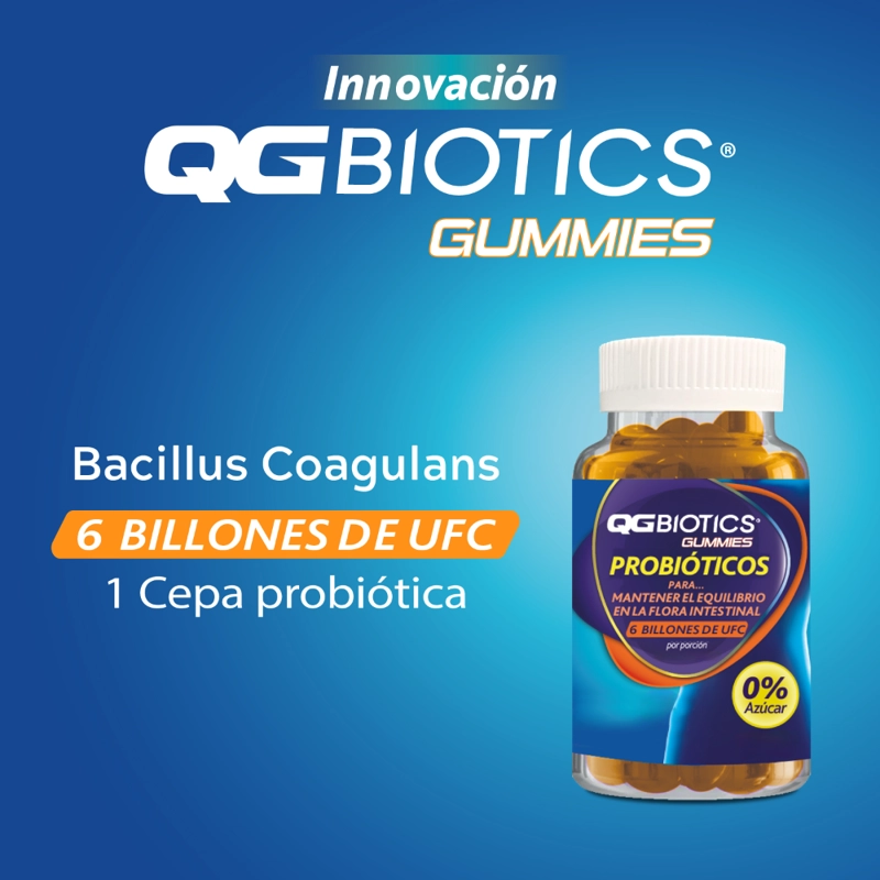 QGBIOTICS GUMMIES PROBIOTICOS 6 BILLONES UFC - 60 GOMITAS - 4