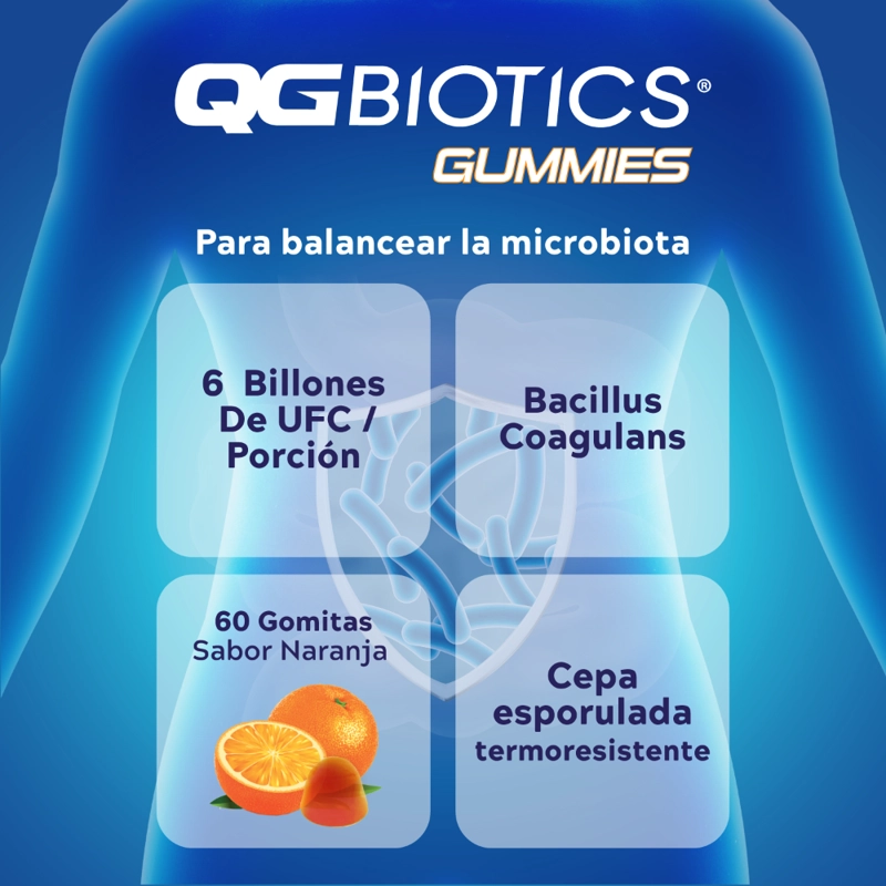 QGBIOTICS GUMMIES PROBIOTICOS 6 BILLONES UFC - 60 GOMITAS - 5