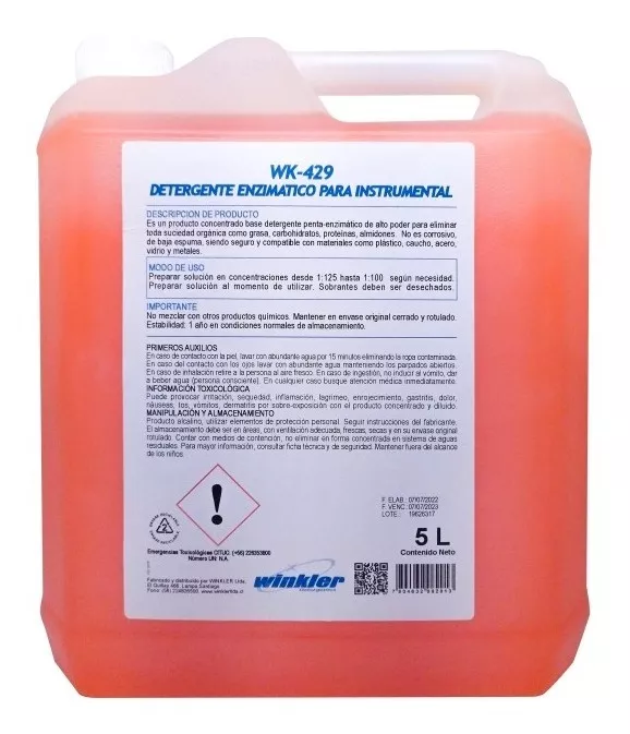 DETERGENTE 5 L ENZIMÁTICO INSTRUMENTAL WK-429 - 1