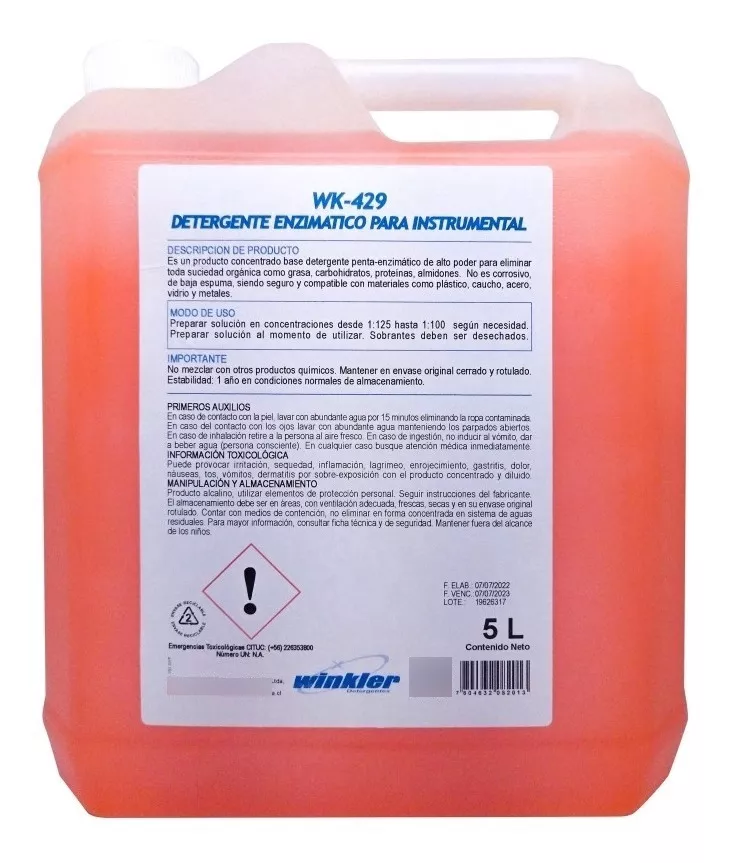 DETERGENTE 5 L ENZIMÁTICO INSTRUMENTAL WK-429 - 1