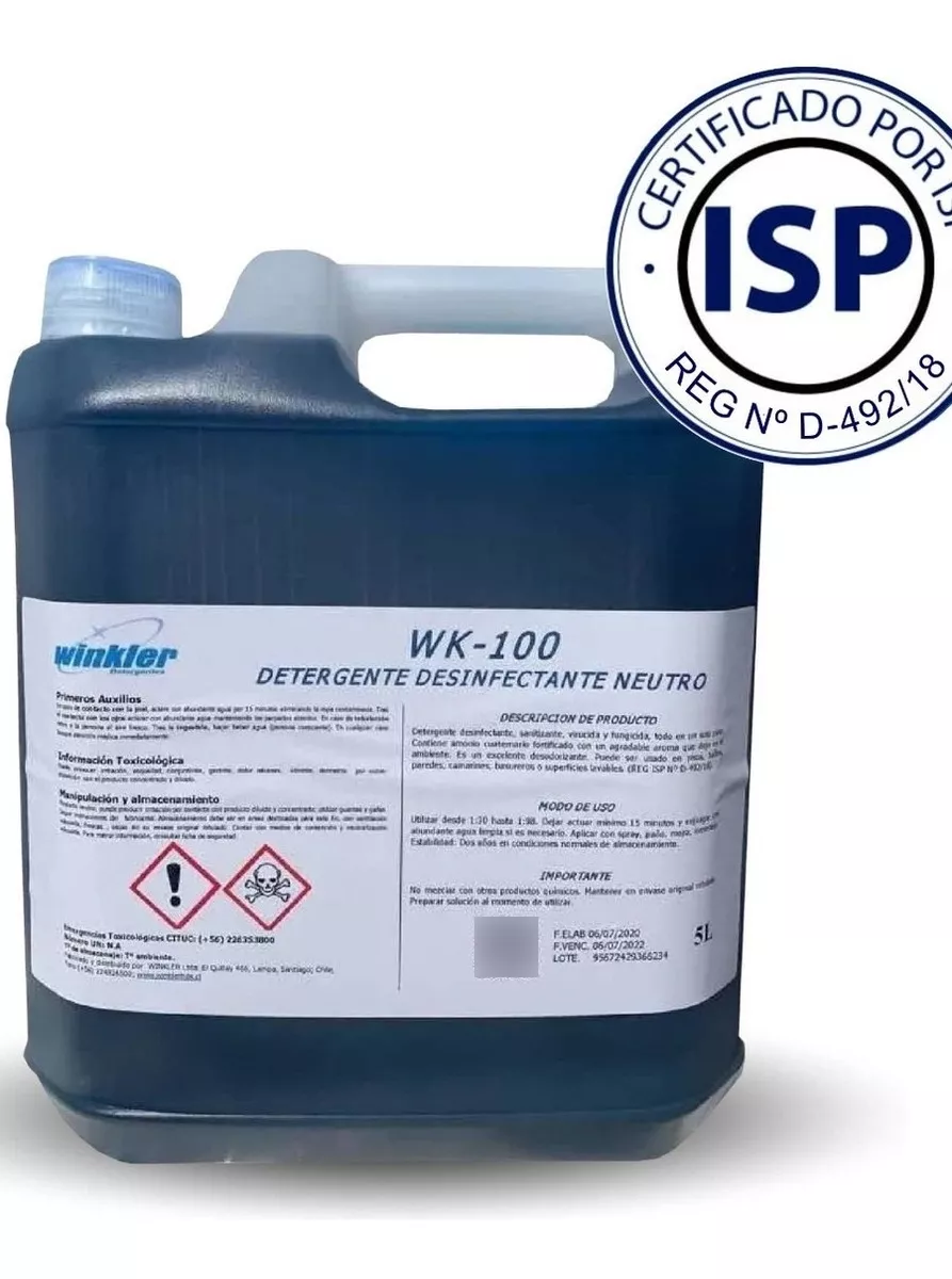 LIMPIADOR WINKLER NUTRITION AMONIO CUATERNARIO CONCENTRADO ISP RINDE 250 L - 1