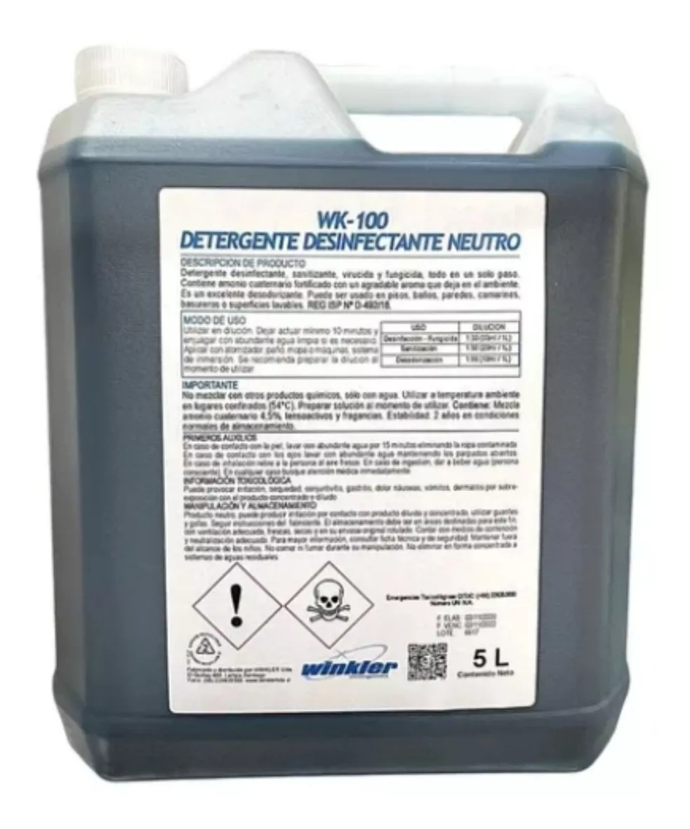 LIMPIADOR WINKLER NUTRITION AMONIO CUATERNARIO CONCENTRADO ISP RINDE 250 L - 2