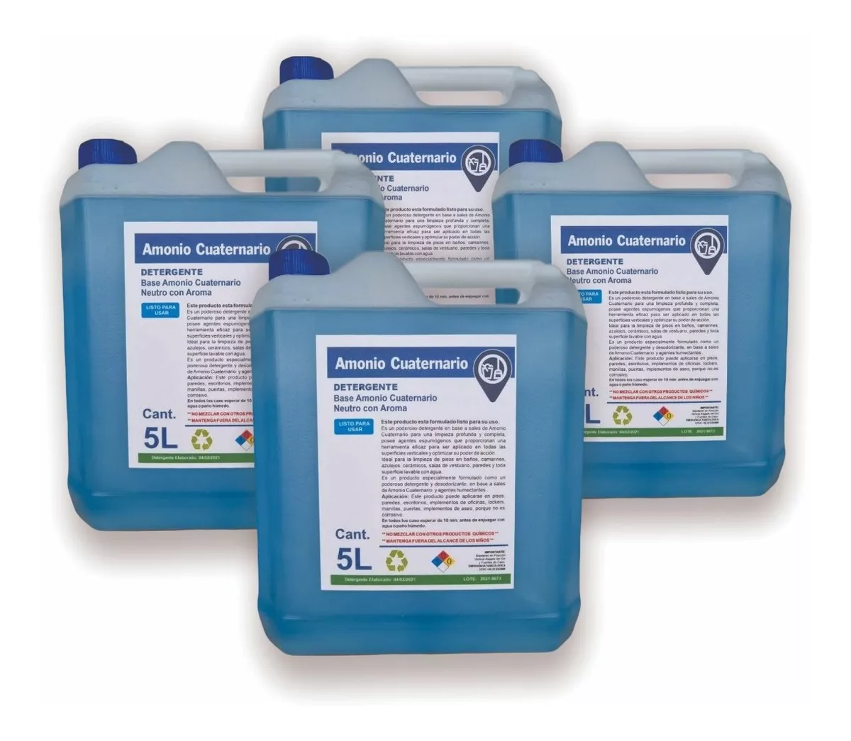 SET 4 LIMPIADORES BIDON AMONIO CUATERNARIO 5 L - 2