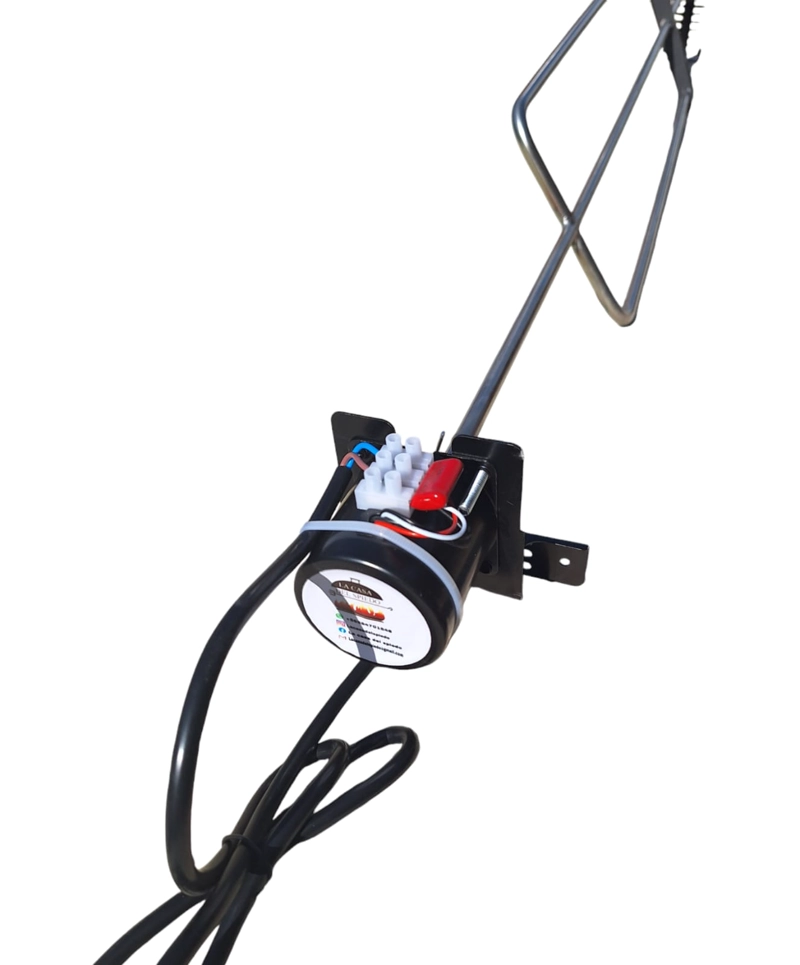 MOTOR SPIEDO PARILLA 35 KG largo tridente 1,2 mts acero inox. - 1