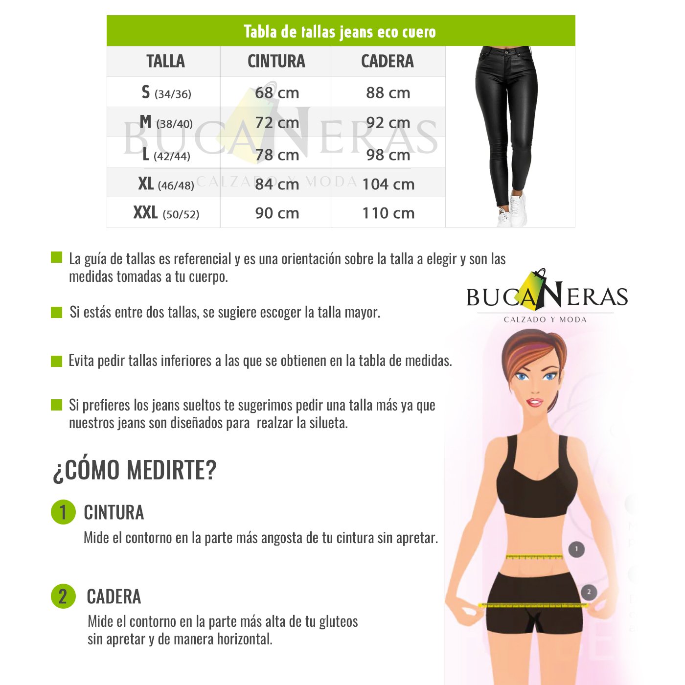 JEANS MUJER BUCANERAS NEGRO ECO CUERO CALCE PERFECTO TIRO ALTO ELASTICADOS BOTÓN CIERRE - 7