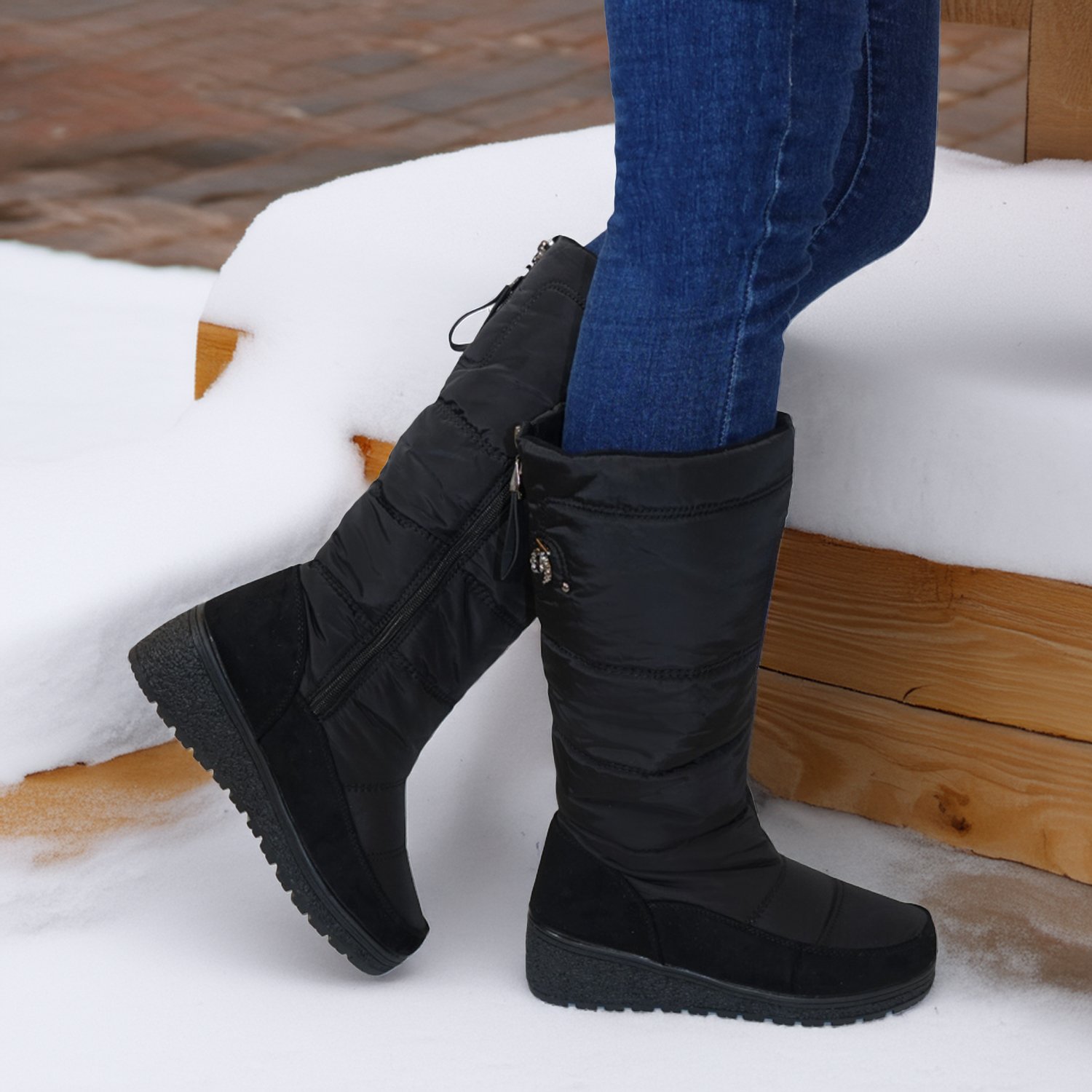 BOTAS NIEVE Y LLUVIA IMPERMEABLES FORRADAS POR DENTRO CON CHIPORRO - 8