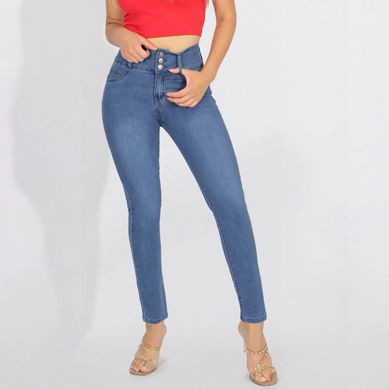 JEANS FULL PUSH UP LEVANTA COLA CORTE COLOMBIANO CALCE PERFECTO AZUL ACERO - 3