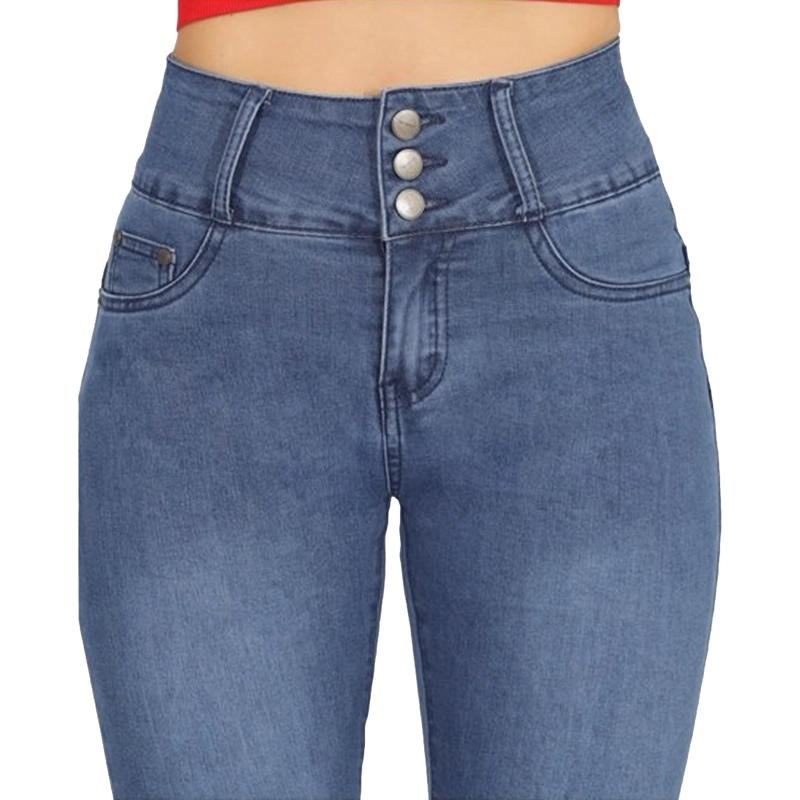 JEANS FULL PUSH UP LEVANTA COLA CORTE COLOMBIANO CALCE PERFECTO AZUL ACERO - 5