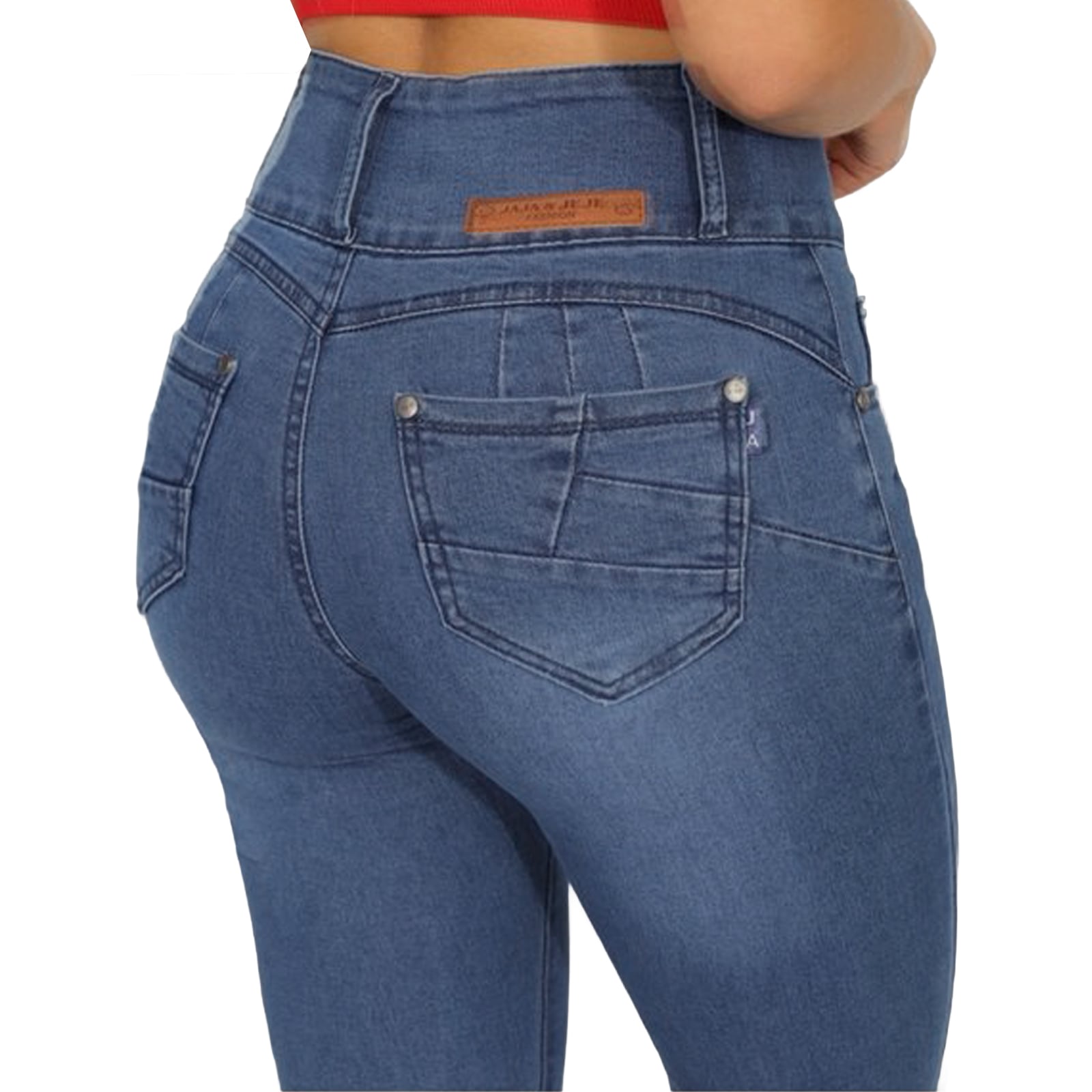 JEANS FULL PUSH UP LEVANTA COLA CORTE COLOMBIANO CALCE PERFECTO AZUL ACERO - 6