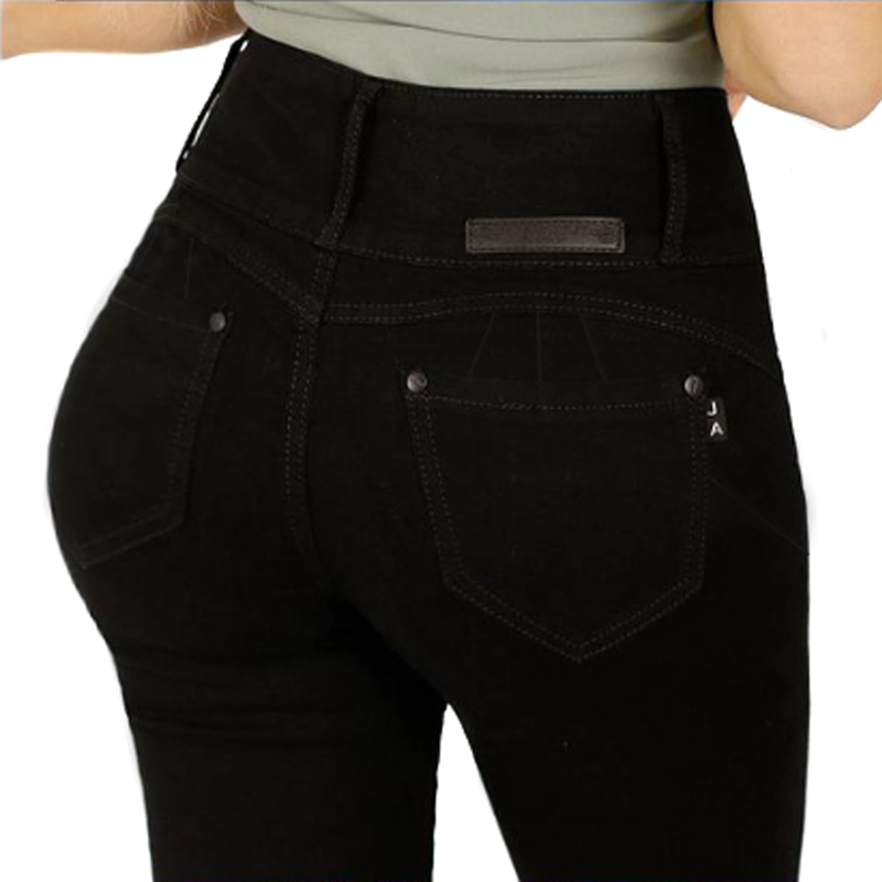 JEANS PUSH UP MUJER BUCANERAS NEGRO FULL LEVANTA COLA CORTE COLOMBIANO CALCE PERFECTO - 6