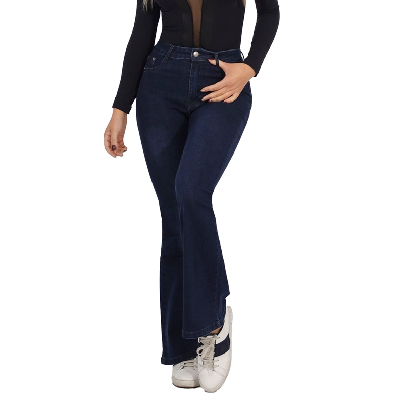 JEAN LARGO FLARE MUJER PATA ANCHA PUSH UP ACAMPANADO LEVANTA COLA CORTE COLOMBIANO ESCULTOR - 2