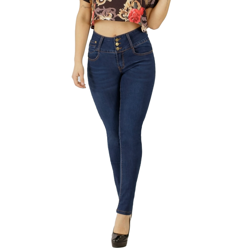 JEANS PUSH UP MUJER BUCANERAS AZUL FULL LEVANTA COLA CORTE COLOMBIANO CALCE PERFECTO - 2