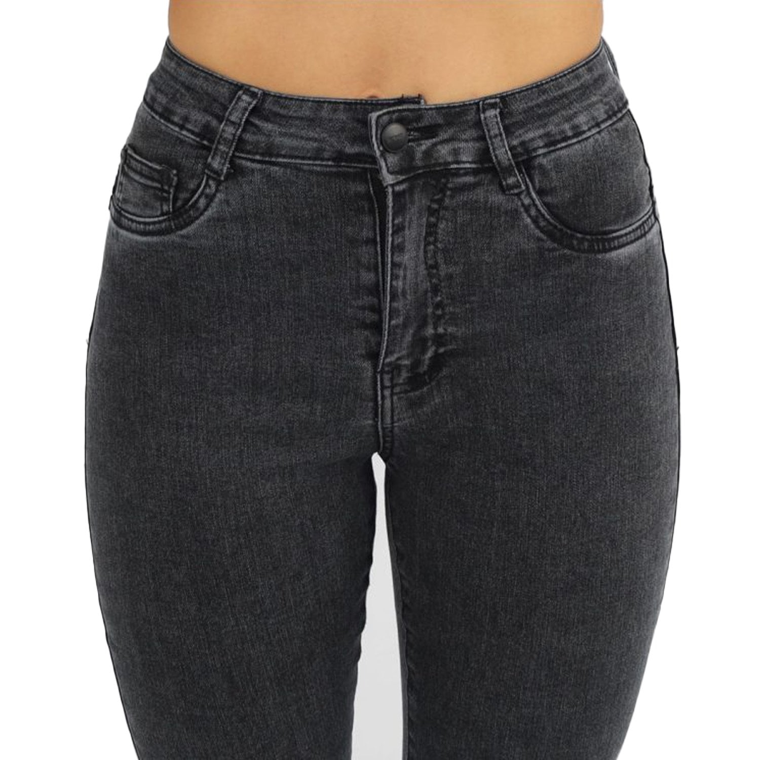 JEANS FLARE PUSH UP ACAMPANADO LEVANTA COLA CORTE COLOMBIANO ESCULTOR GRIS - 5