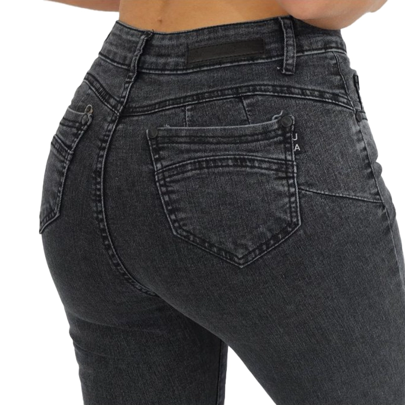 JEANS FLARE MUJER BUCANERAS GRIS FLARE PUSH UP ACAMPANADO LEVANTA COLA CORTE COLOMBIANO ESCULTOR - 6