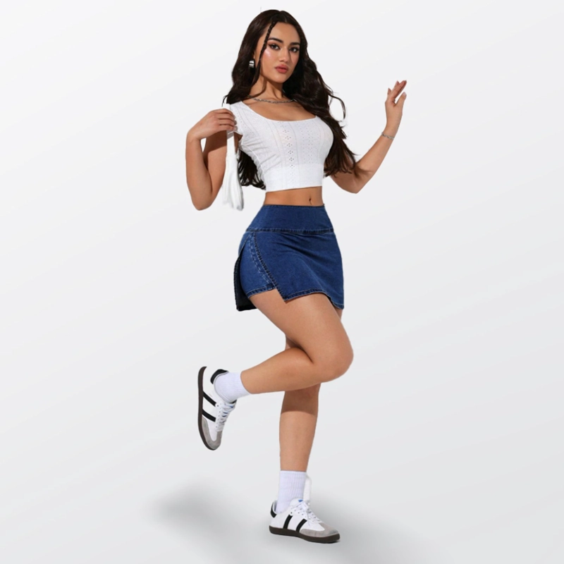 FALDA SHORT PUSH UP MUJER BUCANERAS LEVANTA COLA CORTE COLOMBIANO TIRO ALTO - 3
