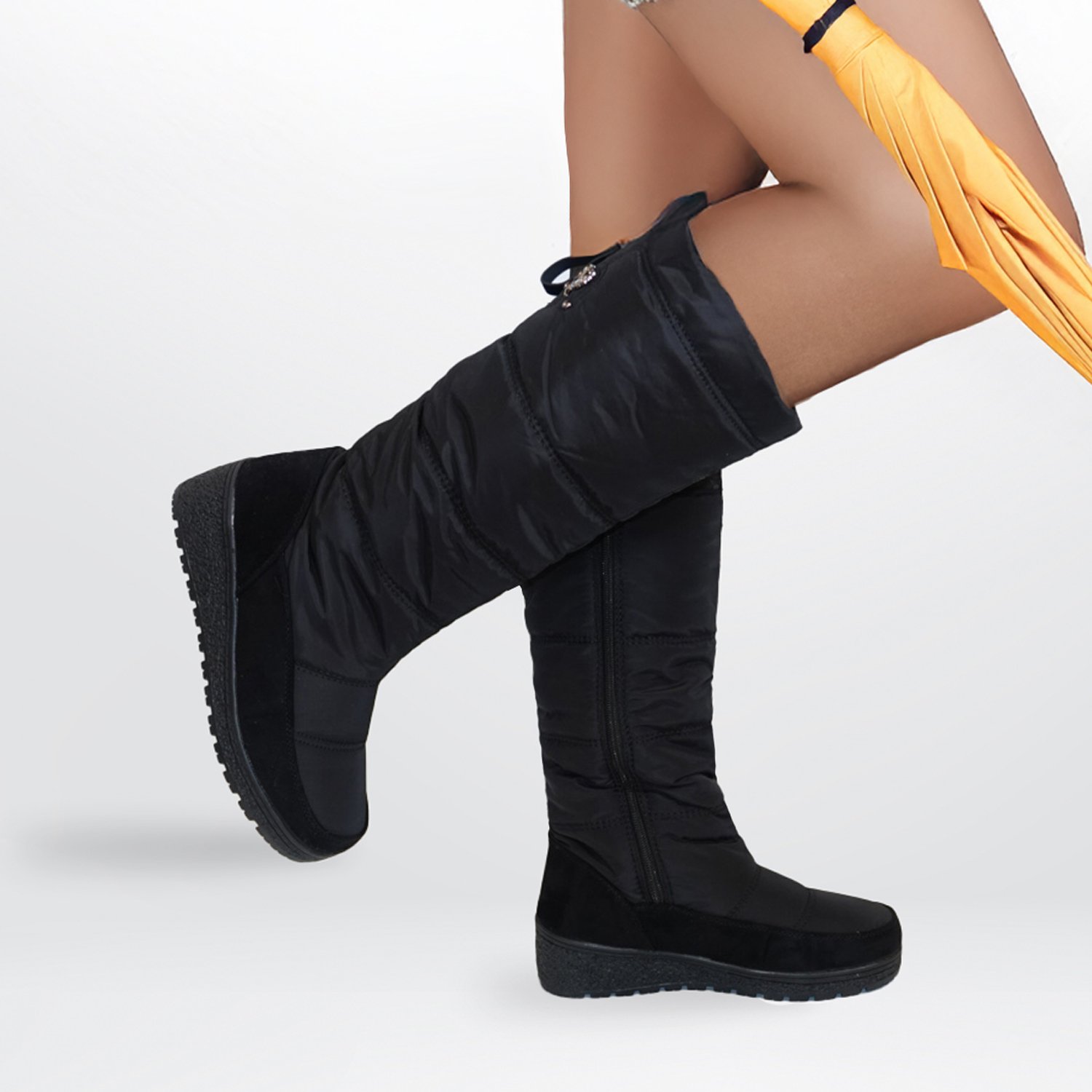 BOTAS LARGAS NIEVE Y LLUVIA IMPERMEABLES FORRADAS  CON CHIPORRO - 1