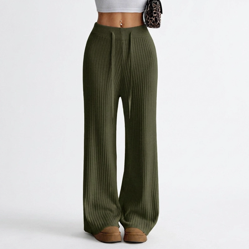 PANTALON LANILLA TEJIDO FORRADO CHIPORRO PALAZZO ELASTICADO WIDE LEG TIRO ALTO - 1