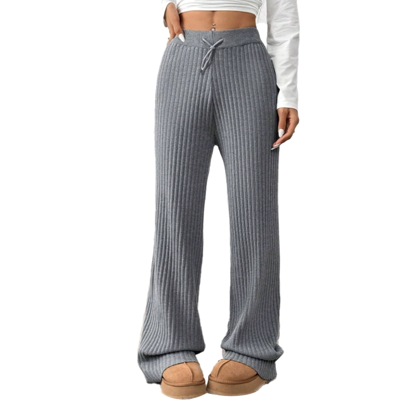 PANTALON PREMIUM LANILLA TEJIDO PALAZZO ELASTICADO WIDE LEG TIRO ALTO - 4