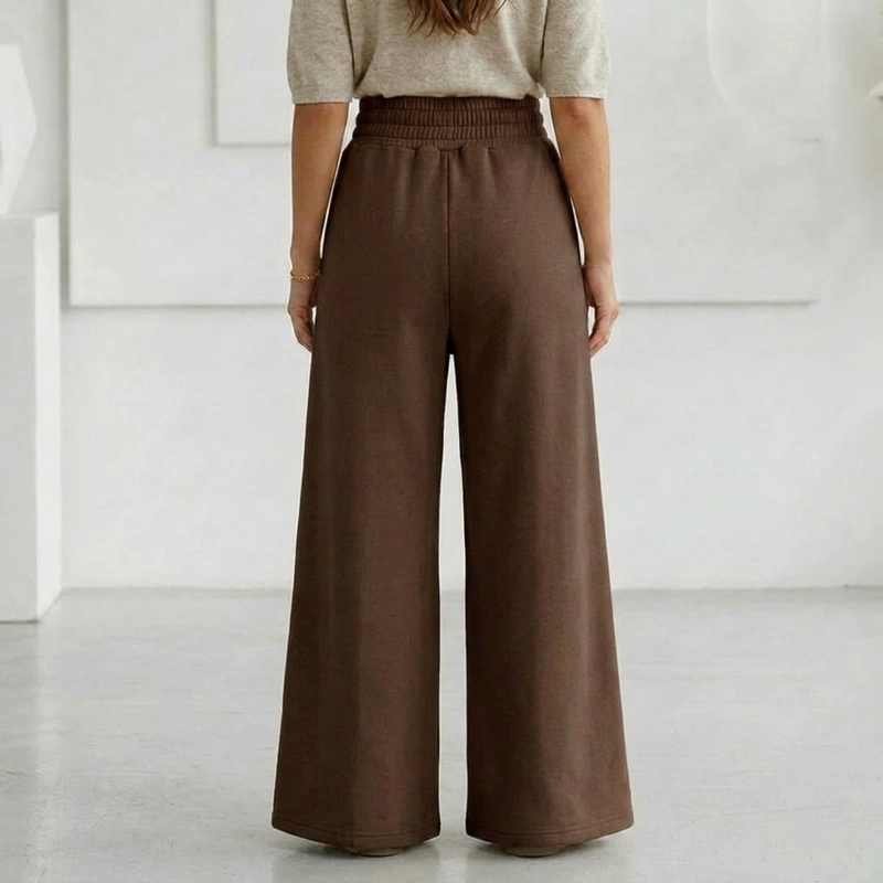 PANTALON BUZO ALGODON PALAZZO TE RMICO CON POLAR ELASTICADOS WIDE LEG OVERSIZE - 4