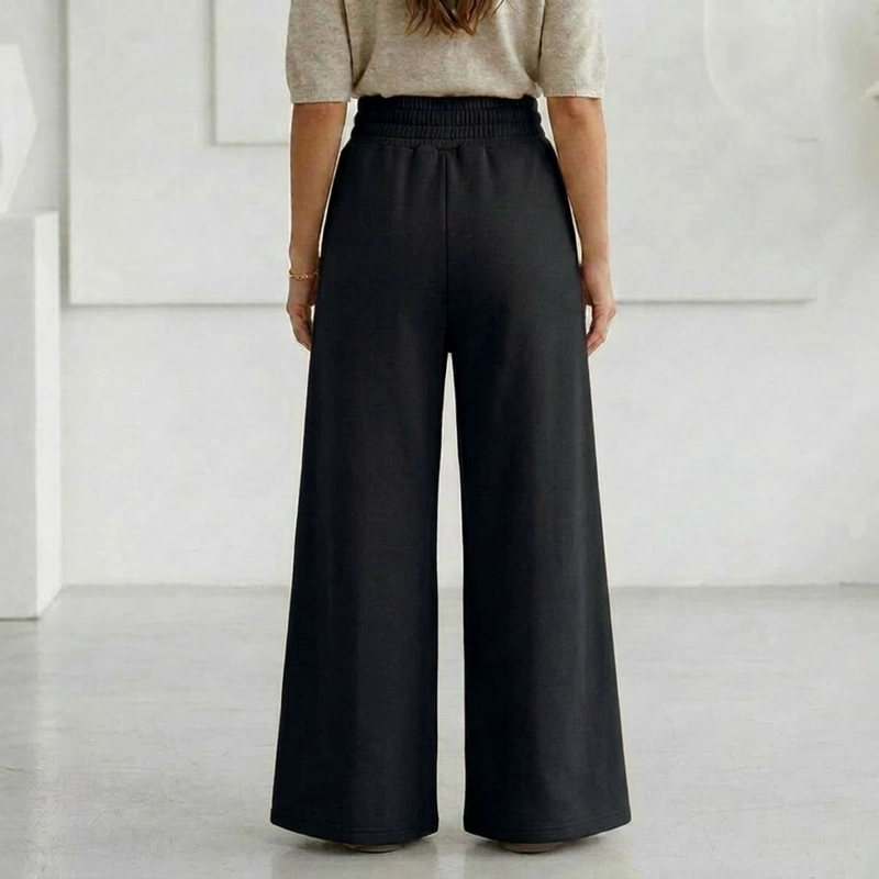 PANTALON BUZO ALGODON PALAZZO TE RMICO CON POLAR ELASTICADOS WIDE LEG OVERSIZE - 5