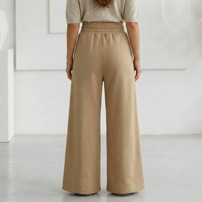 PANTALON BUZO ALGODON PALAZZO TE RMICO CON POLAR ELASTICADOS WIDE LEG OVERSIZE - 5