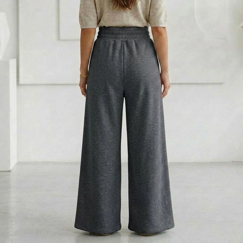 PANTALON BUZO ALGODON PALAZZO TE RMICO CON POLAR ELASTICADOS WIDE LEG OVERSIZE - 6