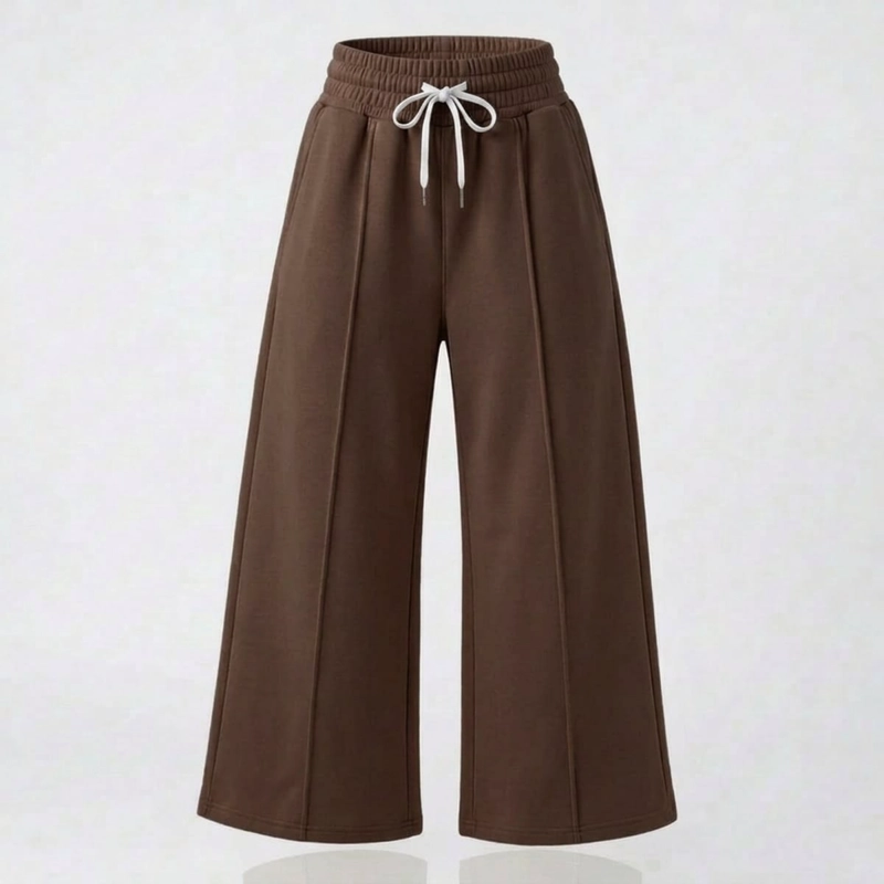 PANTALON BUZO ALGODON PALAZZO TE RMICO CON POLAR ELASTICADOS WIDE LEG OVERSIZE - 8