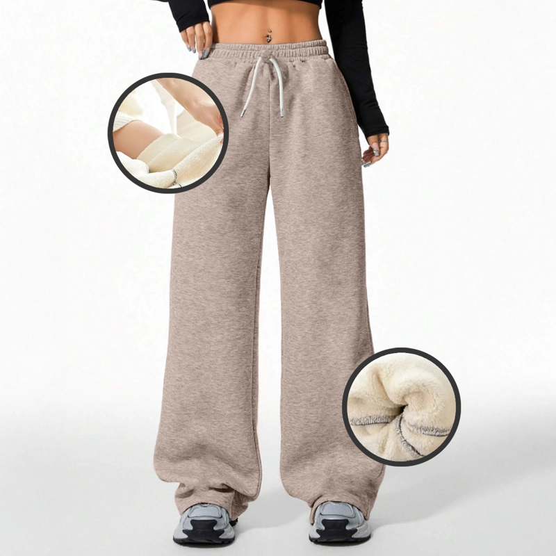 PANTALON BUZO ALGODON TE RMICO FORRADO EN CHIPORRO PALAZZO - 1