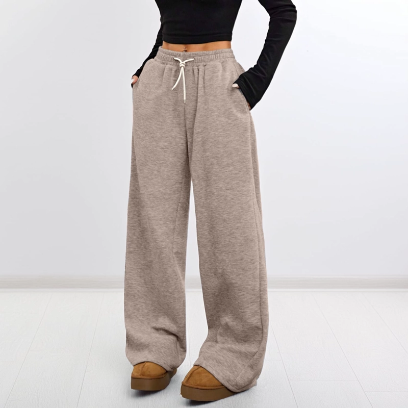 PANTALON BUZO ALGODON TE RMICO FORRADO EN CHIPORRO PALAZZO - 5
