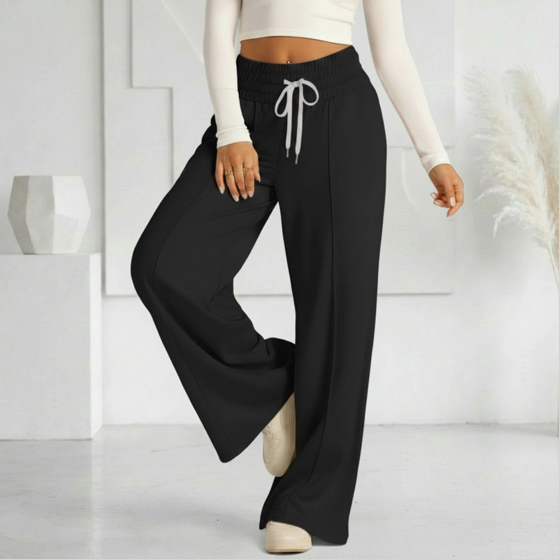 PANTALON BUZO VERANO ALGODON PALAZZO PRETINA ANCHA ELASTICADOS WIDE LEG - 2