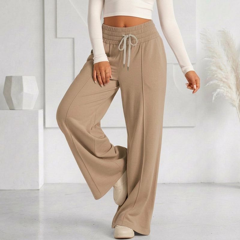 PANTALON BUZO VERANO ALGODON PALAZZO PRETINA ANCHA ELASTICADOS WIDE LEG - 2