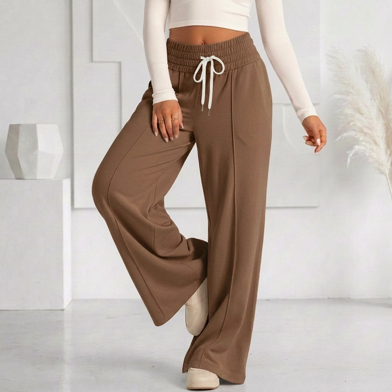 PANTALON BUZO VERANO ALGODON PALAZZO PRETINA ANCHA ELASTICADOS WIDE LEG - 2