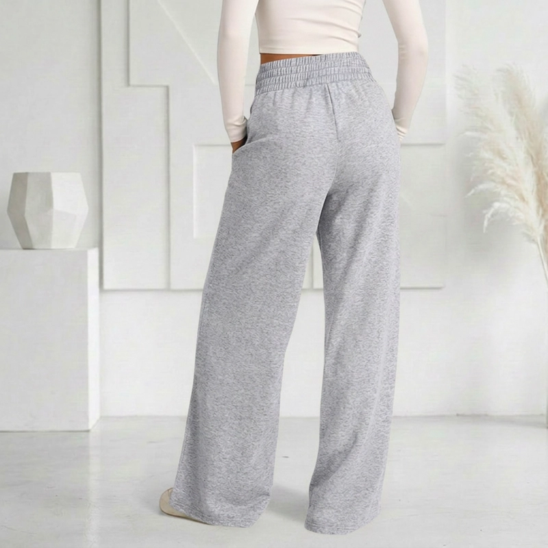 PANTALON BUZO VERANO ALGODON PALAZZO PRETINA ANCHA ELASTICADOS WIDE LEG - 4