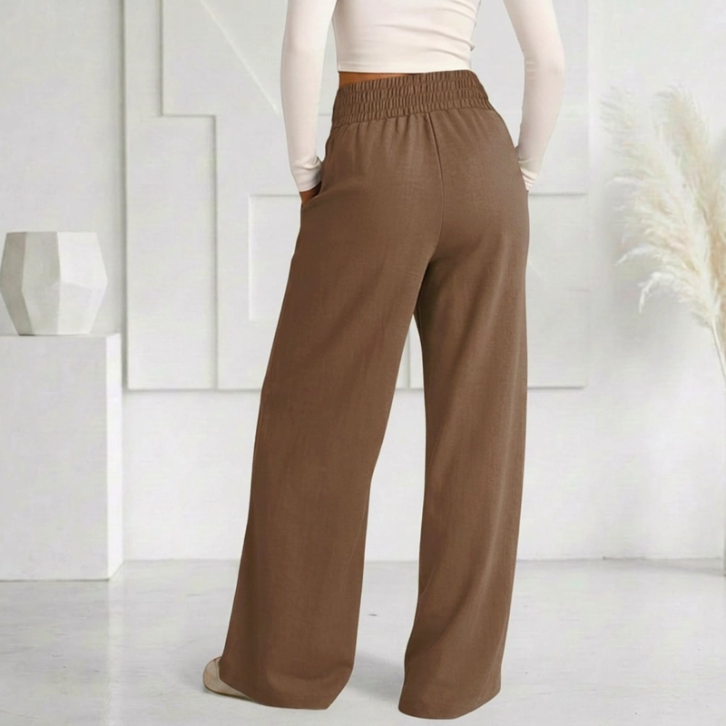 PANTALON BUZO VERANO ALGODON PALAZZO PRETINA ANCHA ELASTICADOS WIDE LEG - 4