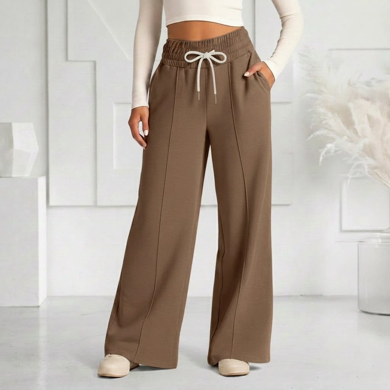 PANTALON BUZO VERANO ALGODON PALAZZO PRETINA ANCHA ELASTICADOS WIDE LEG - 5
