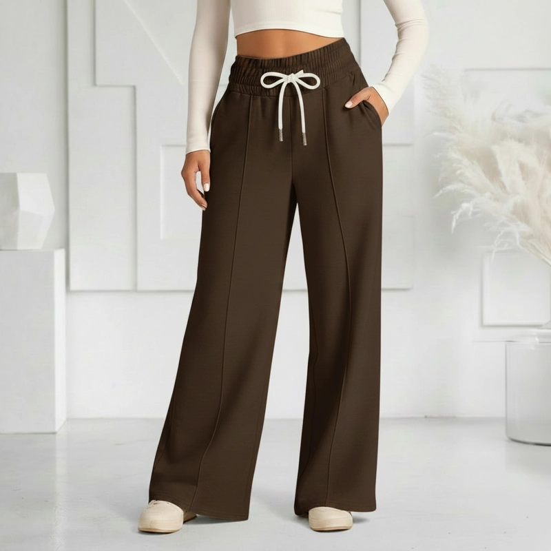PANTALON BUZO ALGODON PALAZZO PRETINA ANCHA ELASTICADOS WIDE LEG - 6