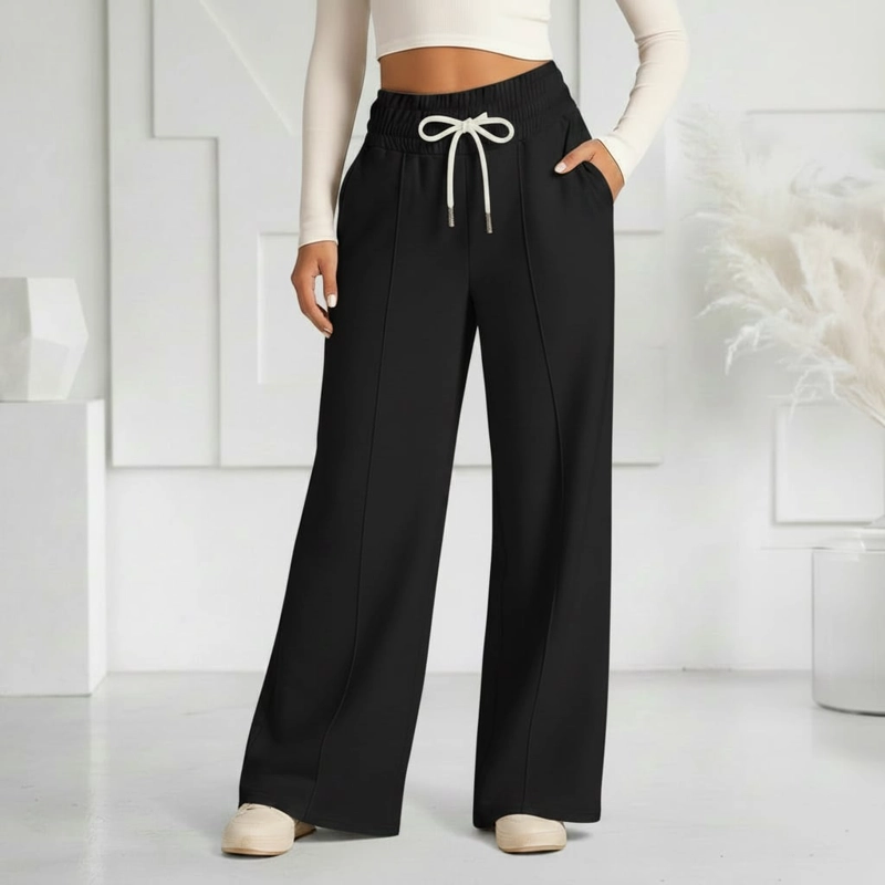 PANTALON BUZO VERANO ALGODON PALAZZO PRETINA ANCHA ELASTICADOS WIDE LEG - 6