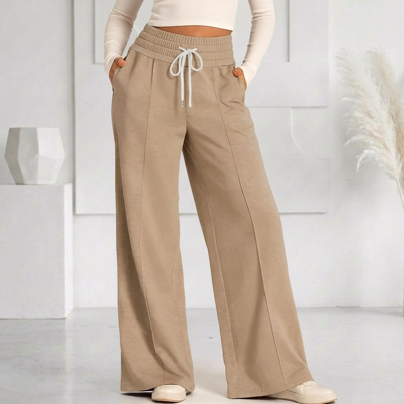PANTALON BUZO VERANO ALGODON PALAZZO PRETINA ANCHA ELASTICADOS WIDE LEG - 6