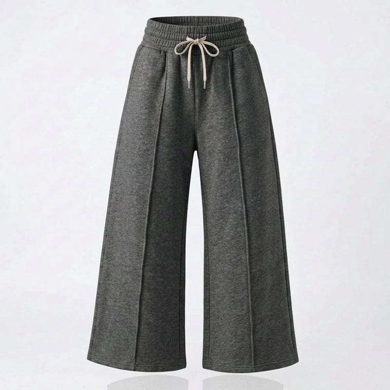 PANTALON BUZO ALGODON PALAZZO PRETINA ANCHA ELASTICADOS WIDE LEG - 8