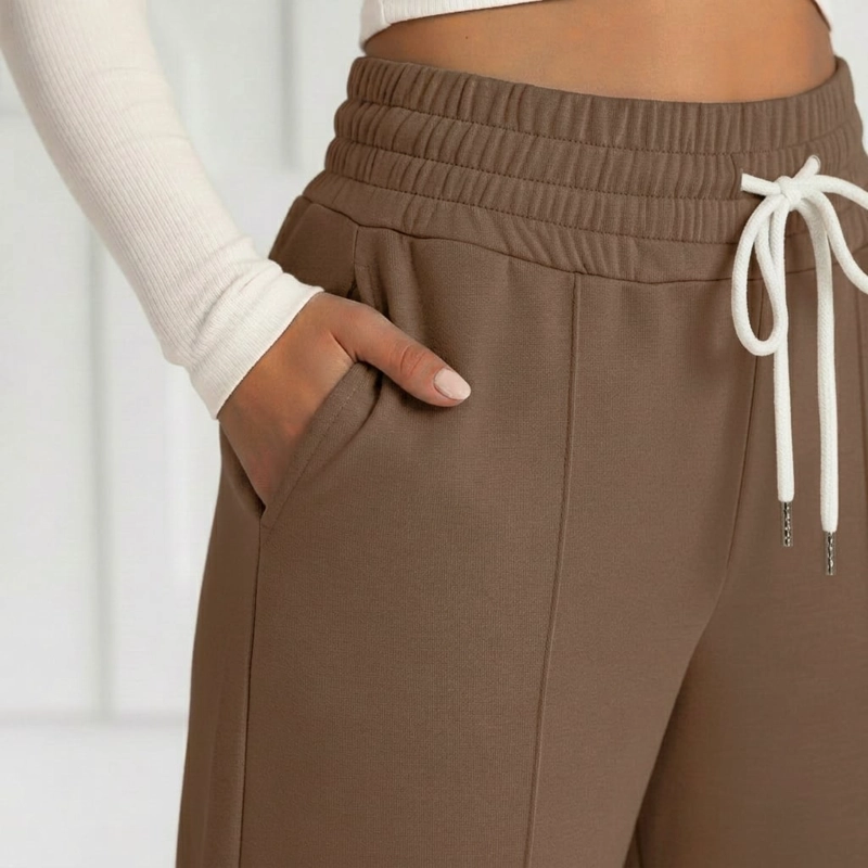 PANTALON BUZO VERANO ALGODON PALAZZO PRETINA ANCHA ELASTICADOS WIDE LEG - 8