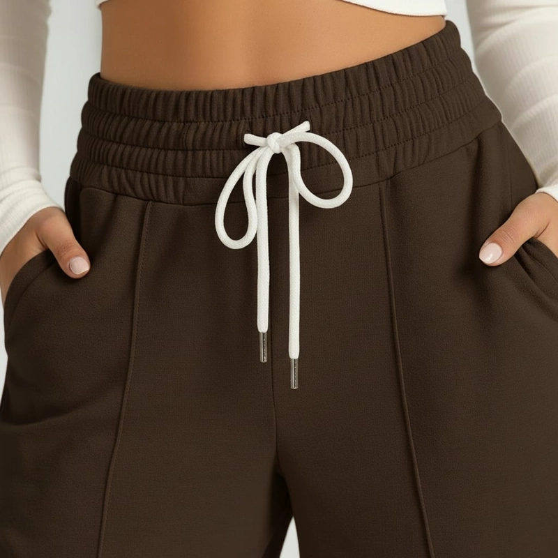 PANTALON BUZO ALGODON PALAZZO PRETINA ANCHA ELASTICADOS WIDE LEG - 9