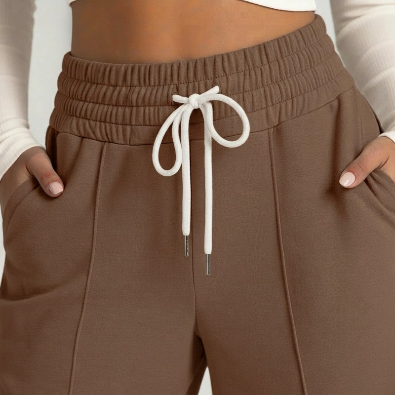 PANTALON BUZO VERANO ALGODON PALAZZO PRETINA ANCHA ELASTICADOS WIDE LEG - 9
